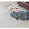 Fabulaxe Rectangular Acrylic Waterfall Modern Coffee Table QI003600
